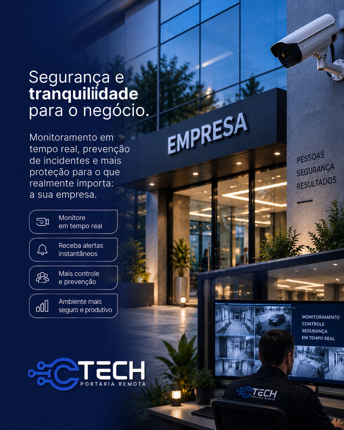Monitoramento em tempo real para segurança empresarial