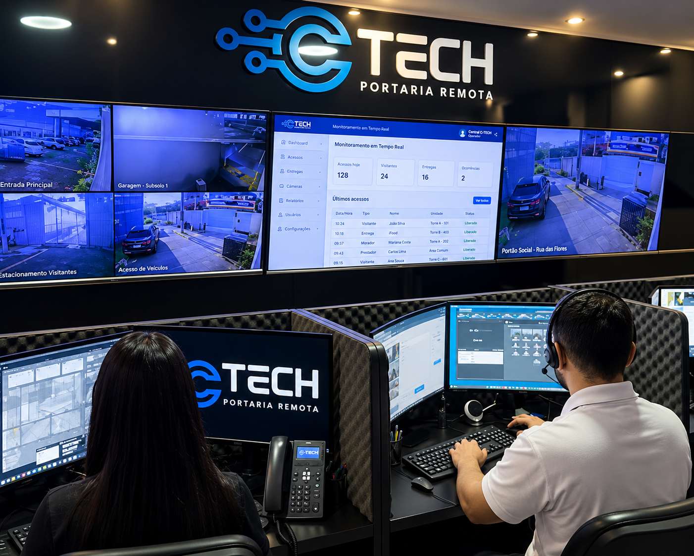 Central de monitoramento Ctech em Praia Grande