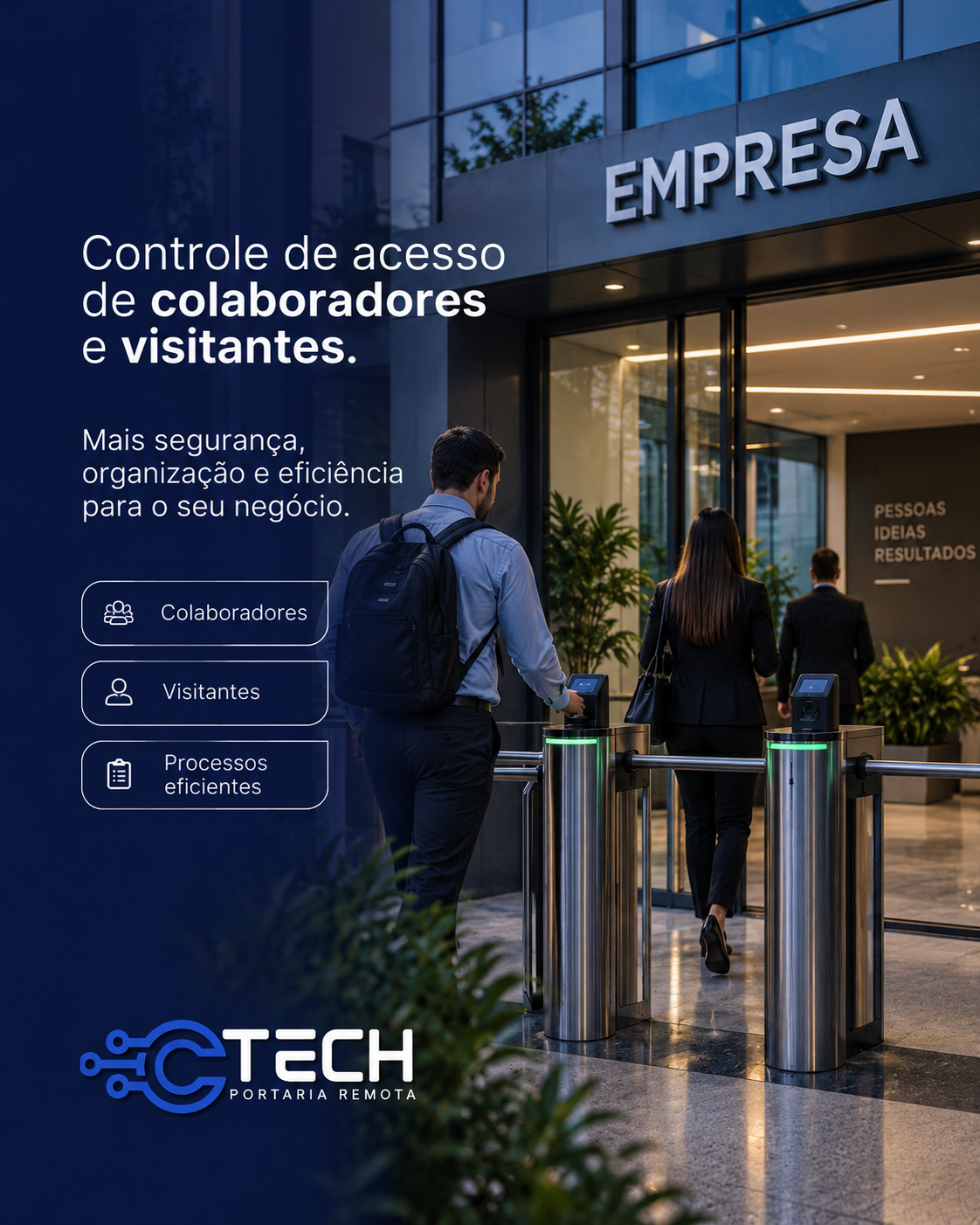 Controle de acesso de colaboradores e visitantes em empresa